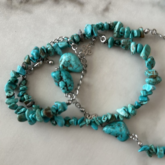 Necklace and ring size 6 bundle in teal - Picture 4 of 4
